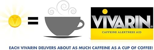 Miniatura 7 de Vivarin, Pastillas de cafeína, 200 mg de cafeína en cada tableta, de forma segura y efectiva te ayuda a mantenerte despierto, ayuda de alerta,