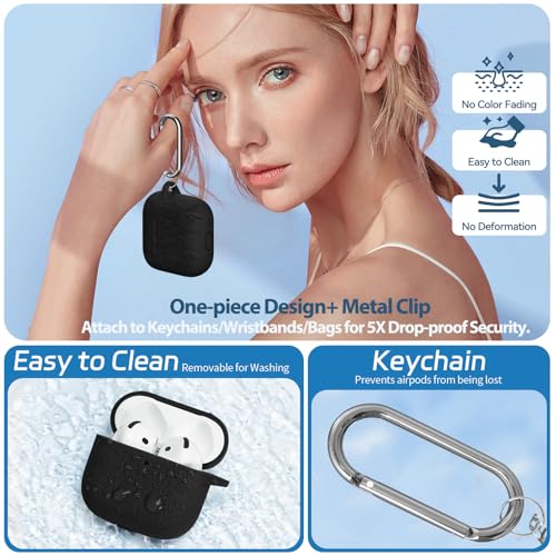 Image of for Airpods 4 Case, Ekoonpft Flower Engraved Cases for Apple AirPods 4th Generation 2024, Soft Silicone Cover for Women Girly with 3-in-1 Cleaner Kit, Keychain, Military Grade Protection