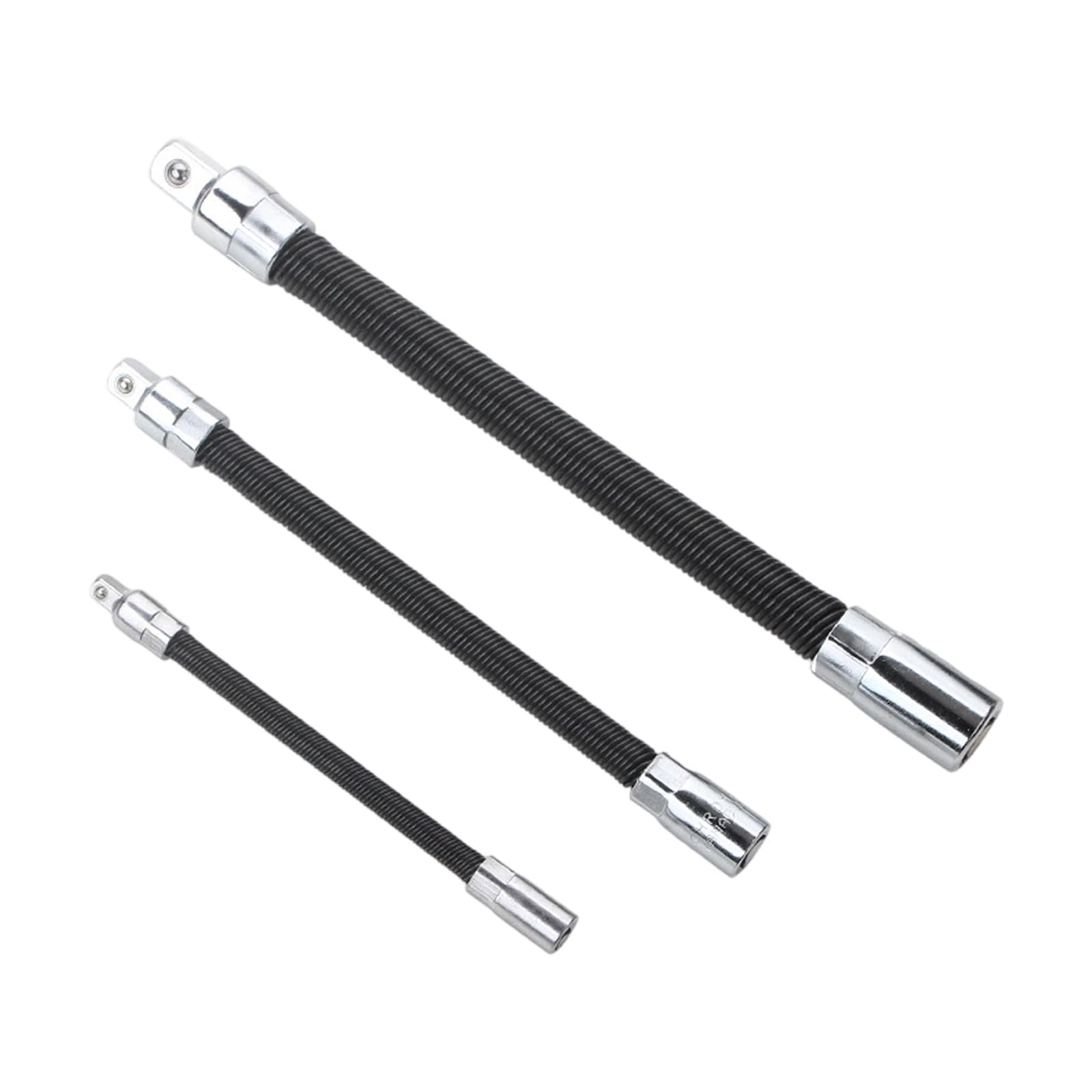 Hdoytxxm 3Pcs Flexible Socket Extension Rod Set 1 / 4Inch 3 / 8Inch 1 / 2Inch Shaft Drive Adapter Extender Flexible Socket Set