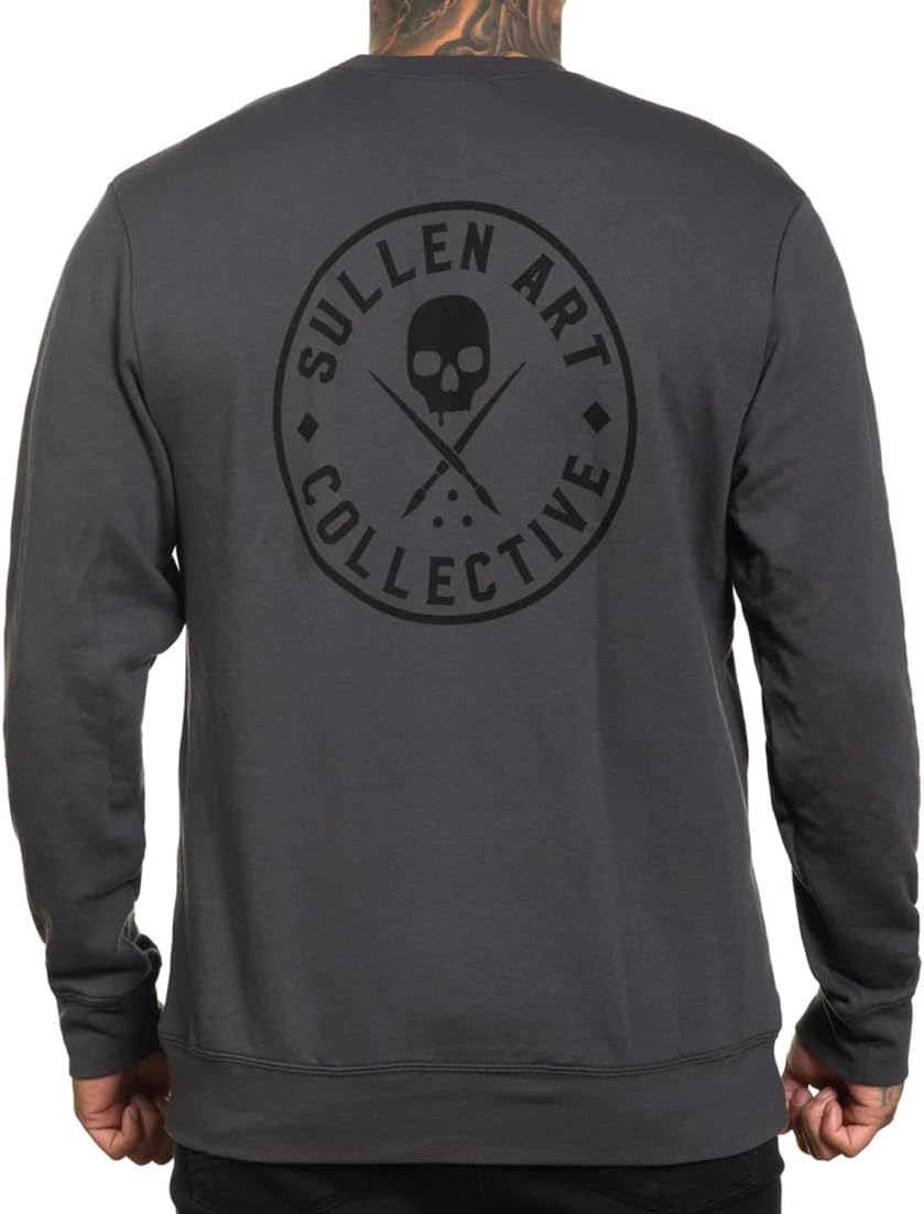Sullen Men's Ever Crew Lyte Tattoo Lifestyle Graphic Long Sleeve Pullover Crew Feece Sweatshirt
