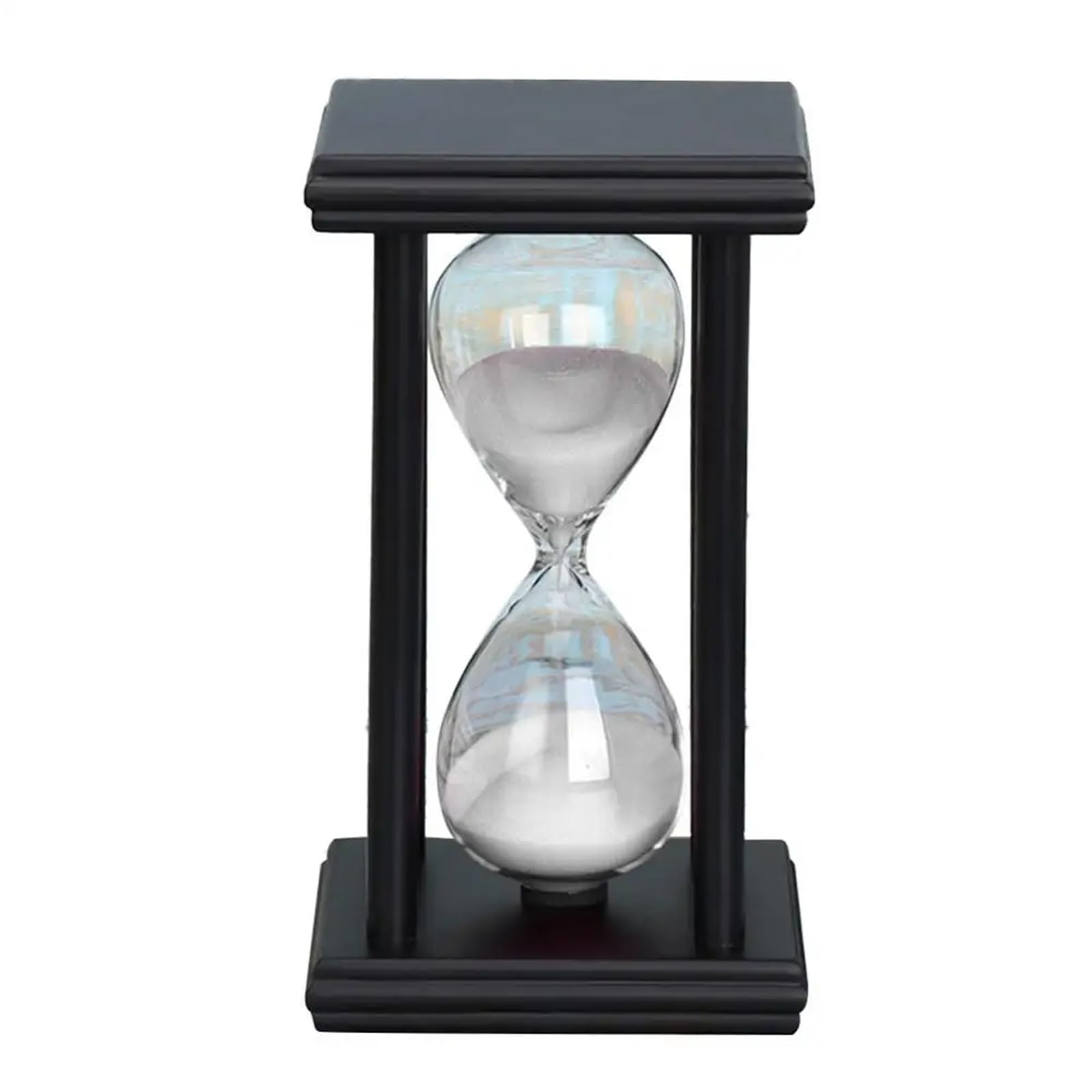Sanduhr mit Timer (45/60 Min.) aus Holz, Küchendekoration(Black Blue 60 Min)