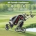 Tedycatt 360 Golf Push Cart: Lightweight Folding Swivel 3 Wheels Golf Caddy with Foot Brake, Cooler Bag, Drink& Umbrella Holder, Black Frame Gray Wheels