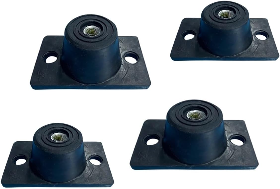 4pcs M10 3.93"x2.32"x1.8"Black Rubber Floor Mounted Vibration Isolator, Air Conditioner Mounted Rubber Pad Bracket /Machine Shock Absorber Bracke