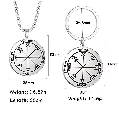 VASSAGO The First Pentacle of Jupiter Solomon King’s amulets Pendant Necklace Keychain Jewelry Set4