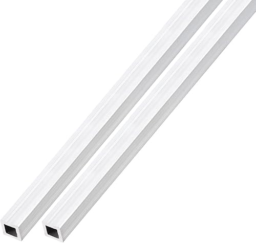 METALLIXITY Tubo cuadrado de aluminio (0.236 in x 0.236 in x 0.039 in x 7.874 in) 2 piezas, tubo de aluminio 6063 - para muebles del hogar,