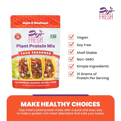 image for Dojo Fresh Taco Seasoned Plant Protein Mix – Plant Based Meat Altern