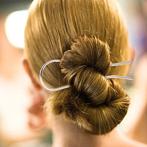Lurrose 3 peças de grampos de cabelo em forma de U, garfos de cabelo em forma de U, grampos de cabel