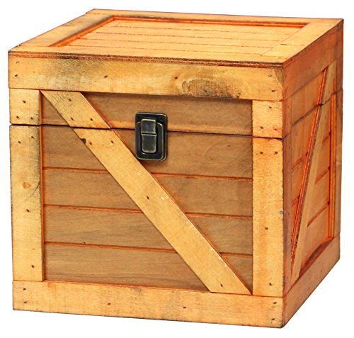 Vintiquewise Wooden Stackable Lidded Crate (Light Brown) #TOP1