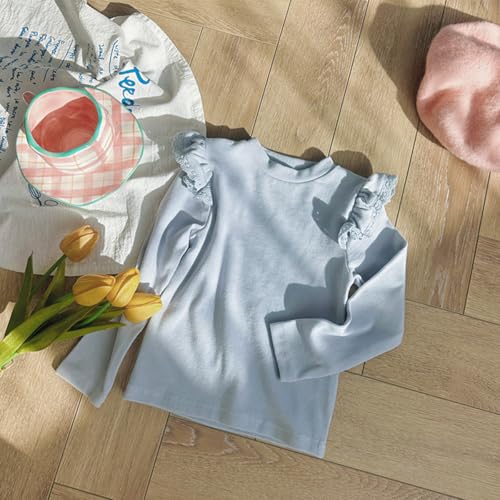 KISBINI Toddler Girl Ruffle Long Sleeve T-Shirt Cotton Top Tee for Spring/Fall2