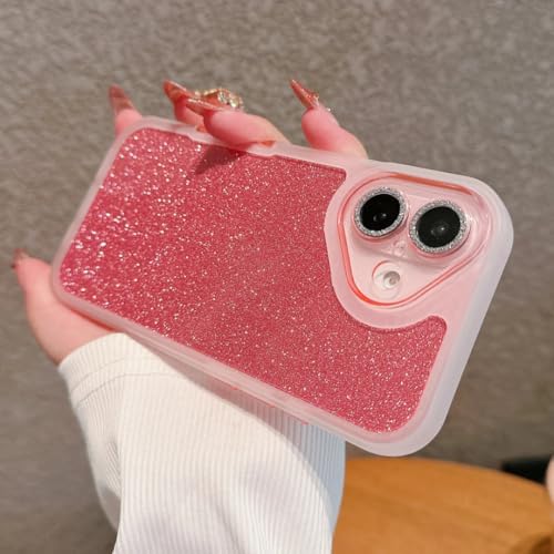 Coque de luxe paillettes iPhone 14 Pro rose transparente avec finitions premium