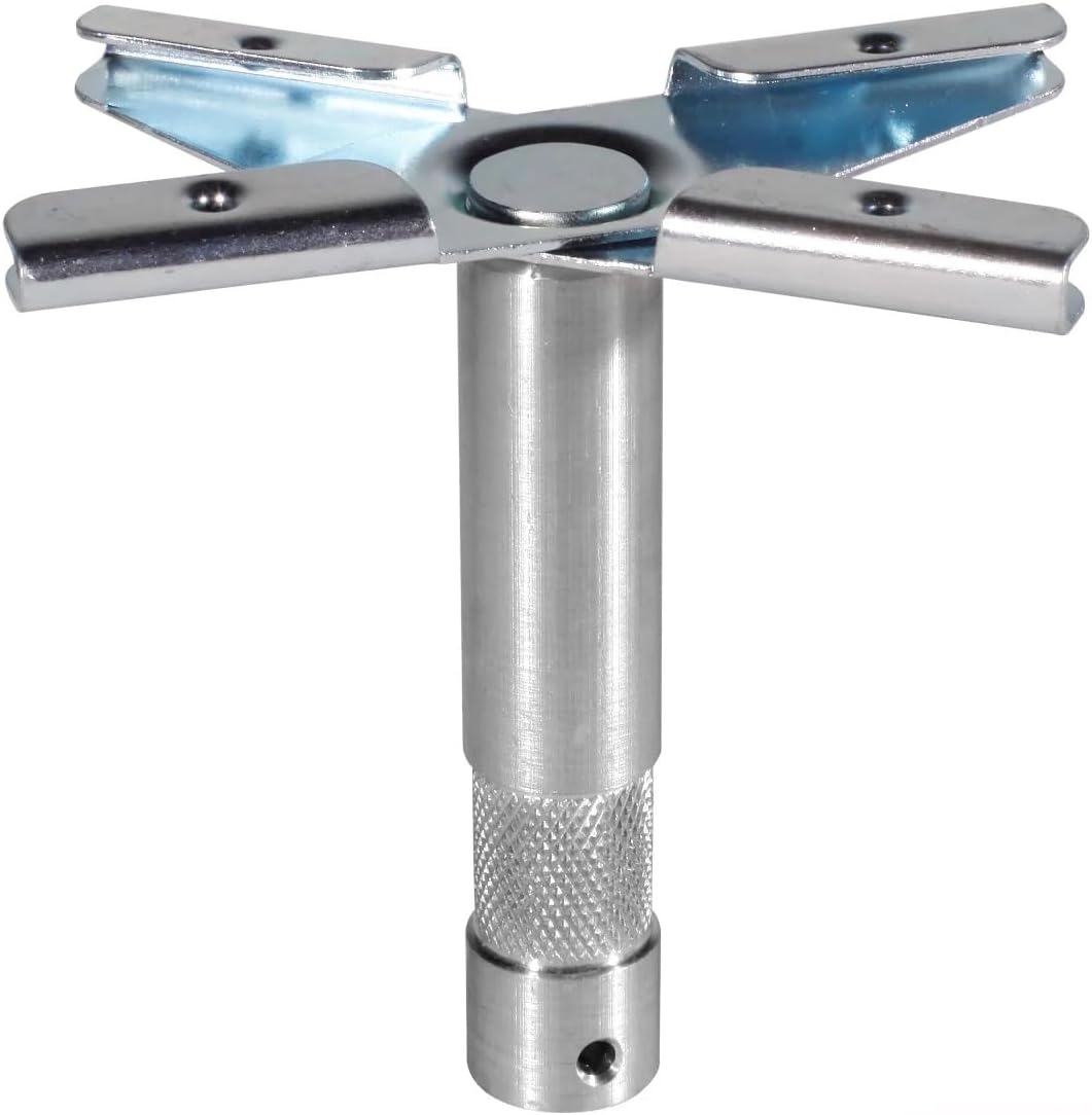 Modern Studio Equipment Drop Ceiling Scissor Clamp with 5/8 Inch Baby Pin, Raw Aluminum