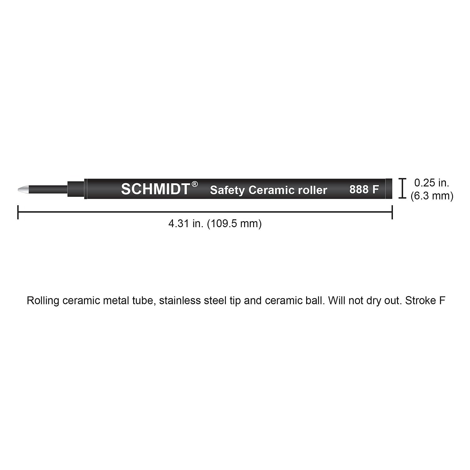 Schmidt Technologie Keramik Tintenroller Kunststoff Tube Refill Fine Point 0,6 mm schwarz