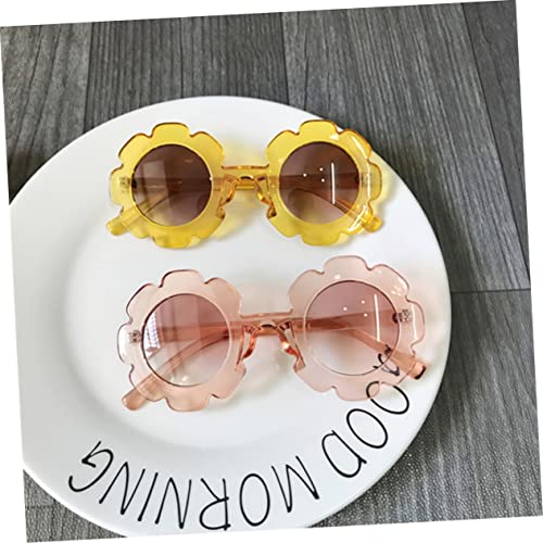1Pc Transparent Frame Sunglasses with Sunflower Design for Boys Adorable Yellow Glasses for Outdoor Fun and present Giving3