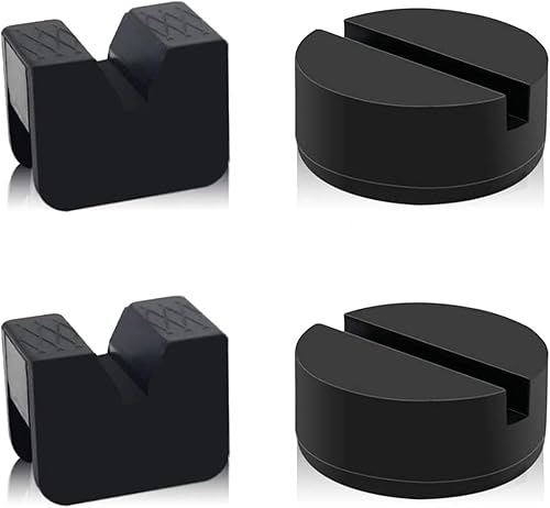 Adaptador de 2 tipos de almohadillas de soporte de gato de 4 toneladas, universal, de goma, protector de soldaduras para soporte de gato (negro)