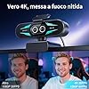 EMEET Webcam 4K con doppia fotocamera, con Obiettivi Grandangolari e Telefoto, Zoom Ibrido fino a 11X e Autofocus PDAF, Telecomando, Illuminazione RGB, 2 Microfoni, Ideale per Live Streaming