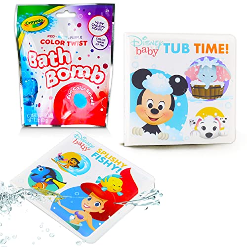 Disney Bath Books Collection Bundle ~ 2 Pack Disney Waterproof Books for Toddlers Babies Featuring Mickey Mouse, Little Mermaid, and More (Disney Books for Babies)
