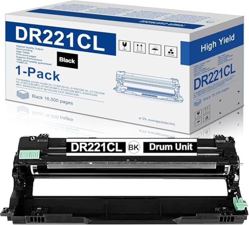 Image of DR221CL High Capacity Drum Unit, Black, Not Toner, DR-221CL DR221