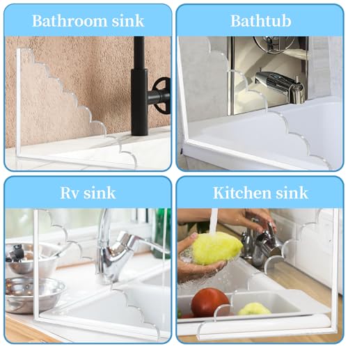 GUBEARE 2 Pack Shower Splash Guard 9.25'' x 9.25'' Large Bathtub Splash Guards Self-Adhesive Waterproof Shower Guards to Keep Water in Shower for Bathtub Tub Sinks Washbasin — view 5