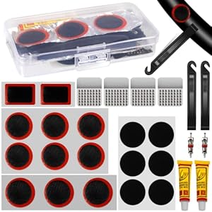 LUZOON Fahrrad Reifen Flickzeug Set,Fahrrad Reparaturset Fahrradreifen Reparatur Set, Fahrradflickenzeug Fahrrad Werkzeug Fahrradschlauch Patch Kit für Radfahrer, Motorräder, BMX, Geländefahrzeuge