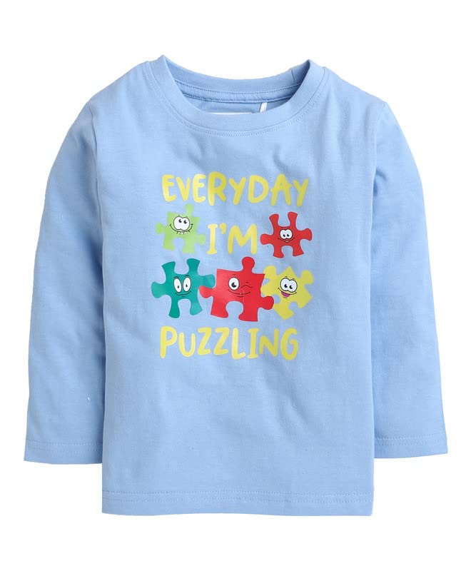 Image of BUMZEE Blue & Red Full Sleeve Boys T-Shirt Pack of 2