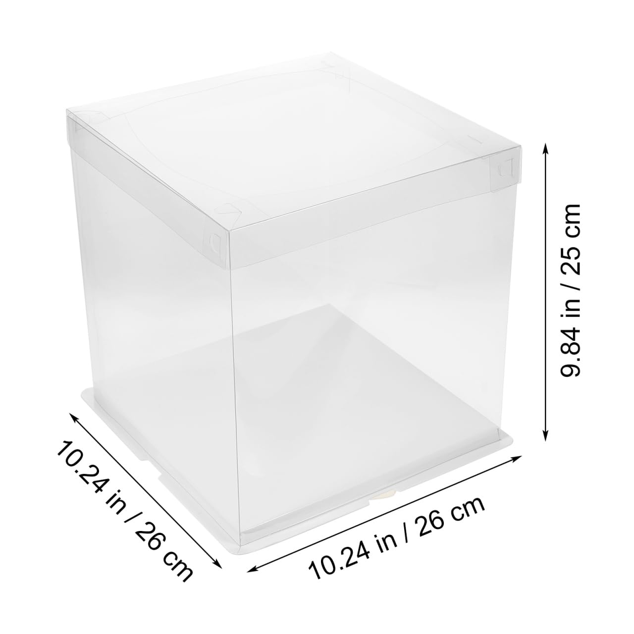 Hemoton 5 cajas transparentes para tartas, caja de regalo de caramelos, contenedor de alimentos, caja de embalaje para cumpleaños, baby shower, boda (cajas de doble capa de 8 pulgadas)