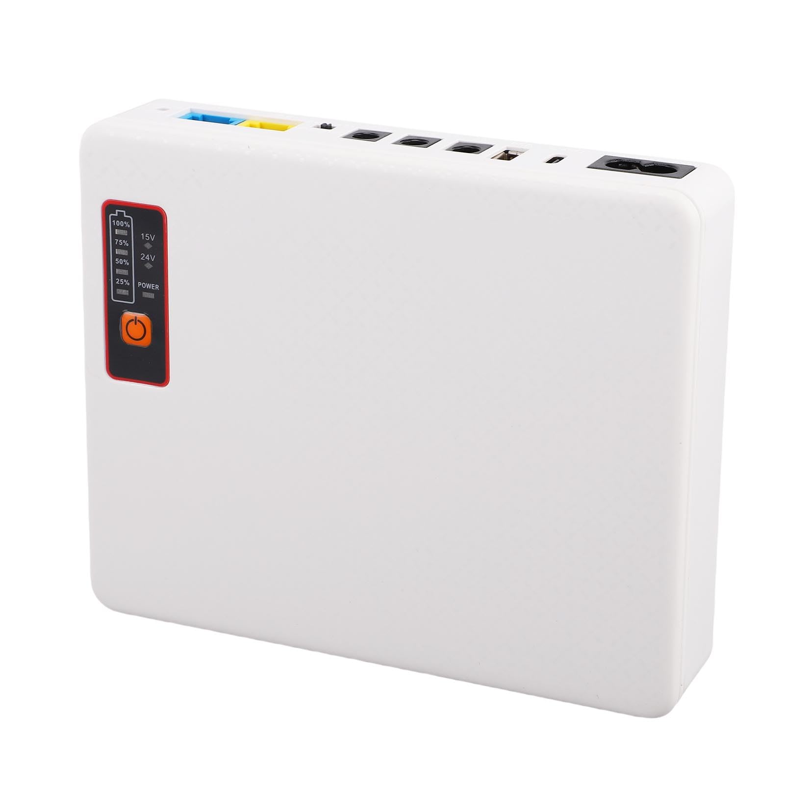 Mini UPS DC Batería de Respaldo Fuente de Alimentación Ininterrumpida 20800mAh ABS 18W para Enrutador Módem Cámara con USB Tipo C PoE Enchufe de la UE para Red de Oficina en Casa (Estándar
