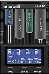 Carregador Enercell (4S-PRO) Inteligente, Universal e Rápido para Pilhas de Ni-MH, Ni-CD e Li-ion