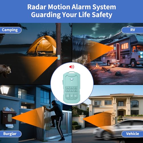 Radar Security System for Camping RV Home Perimeter, Wireless Motion Sensor & Detector for Driveway Alarm, Camping Essentials, Survival Gear, 1/2 Mile Range, Rechargeable Battery, IP65 Waterproof - Thumbnail 2
