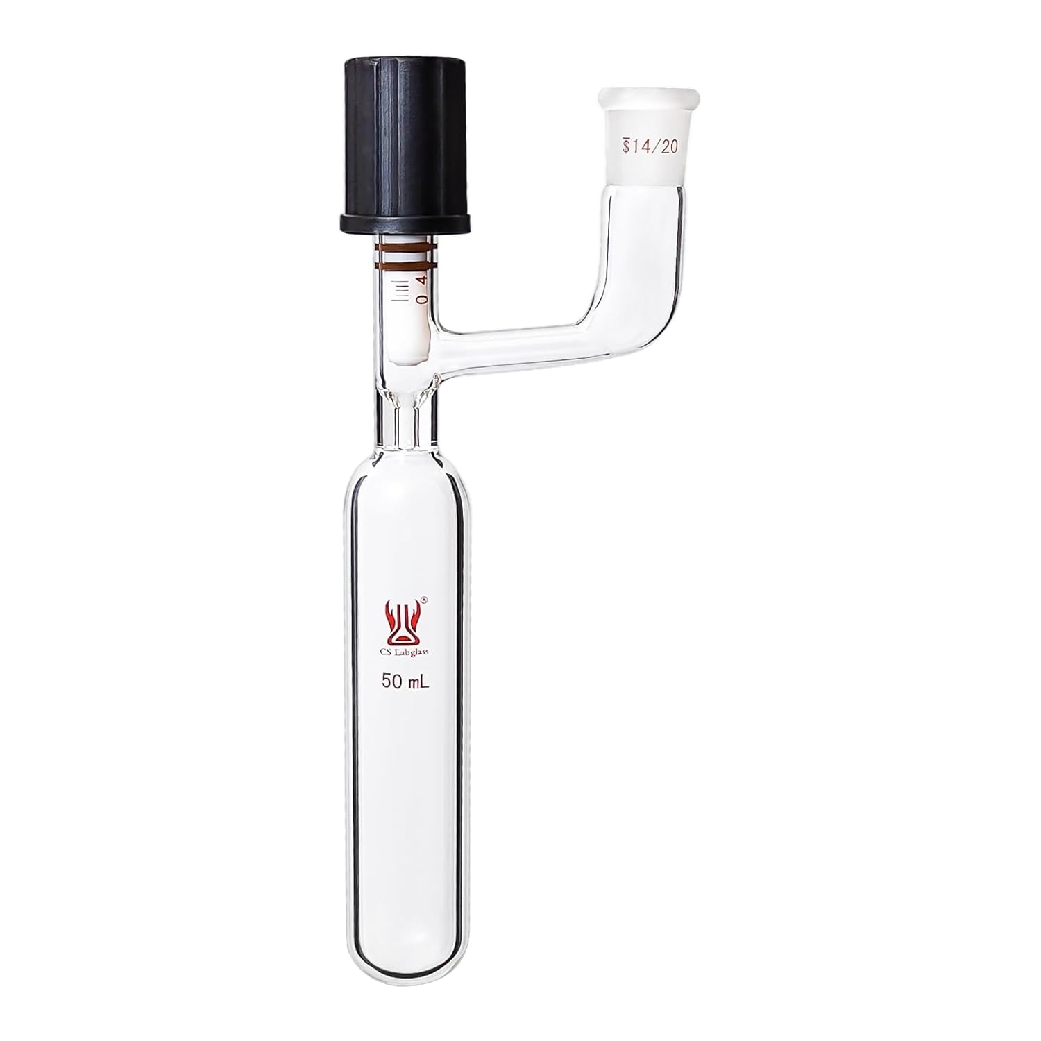 50ml Schlenk Reaction Tube with 14/20 Outer Joint and 0-4mm High Vacuum Valve, Borosilicate Glass Schlenk Storage Tube, Lab Glassware