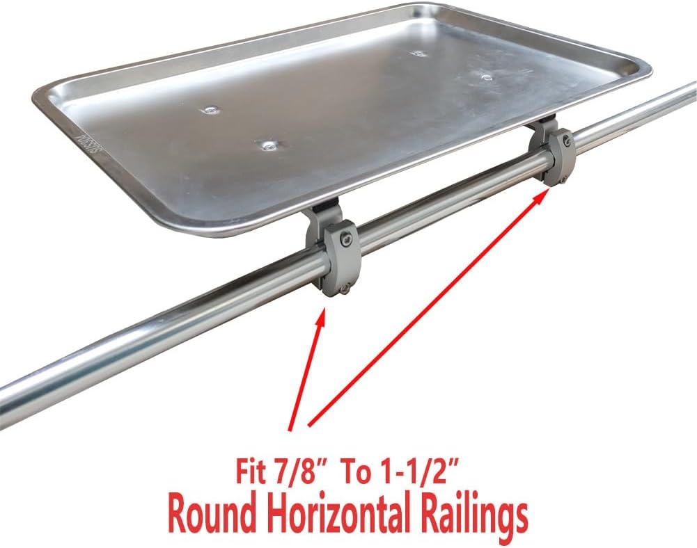 Brocraft Boat Rail Mount Grill Table/Pontoon Square Rail Mount BBQ Table/Pontoon Boat Table
