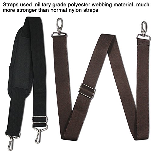 2 Packs Universal Replacement Shoulder Straps, Afunta 57" 59" Adjustable Bag Belts With Metal Swivel Hooks For Luggage Duffel Bag Laptop Case - Black, Brown #TOP2
