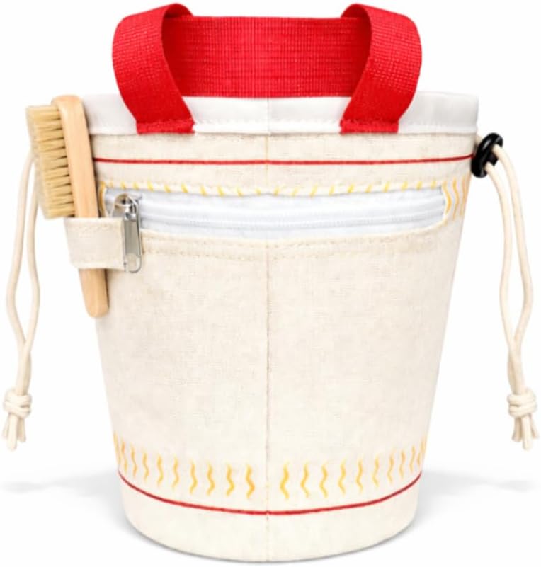 Chalk Bag for Rock Climbing, Bouldering, and Weightlifting - Asian-Inspired Design - Premium Chalk Bucket with Quick-Clip Belt, Zipper Pocket, Brush Holder