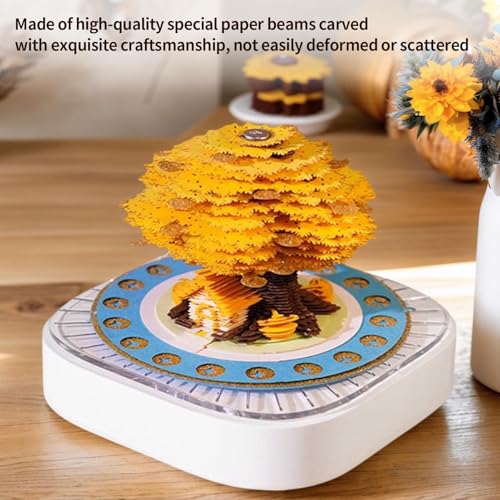 Calendrier de bureau thème maison dans les arbres 2026 avec bloc-notes détachable 3D - 2