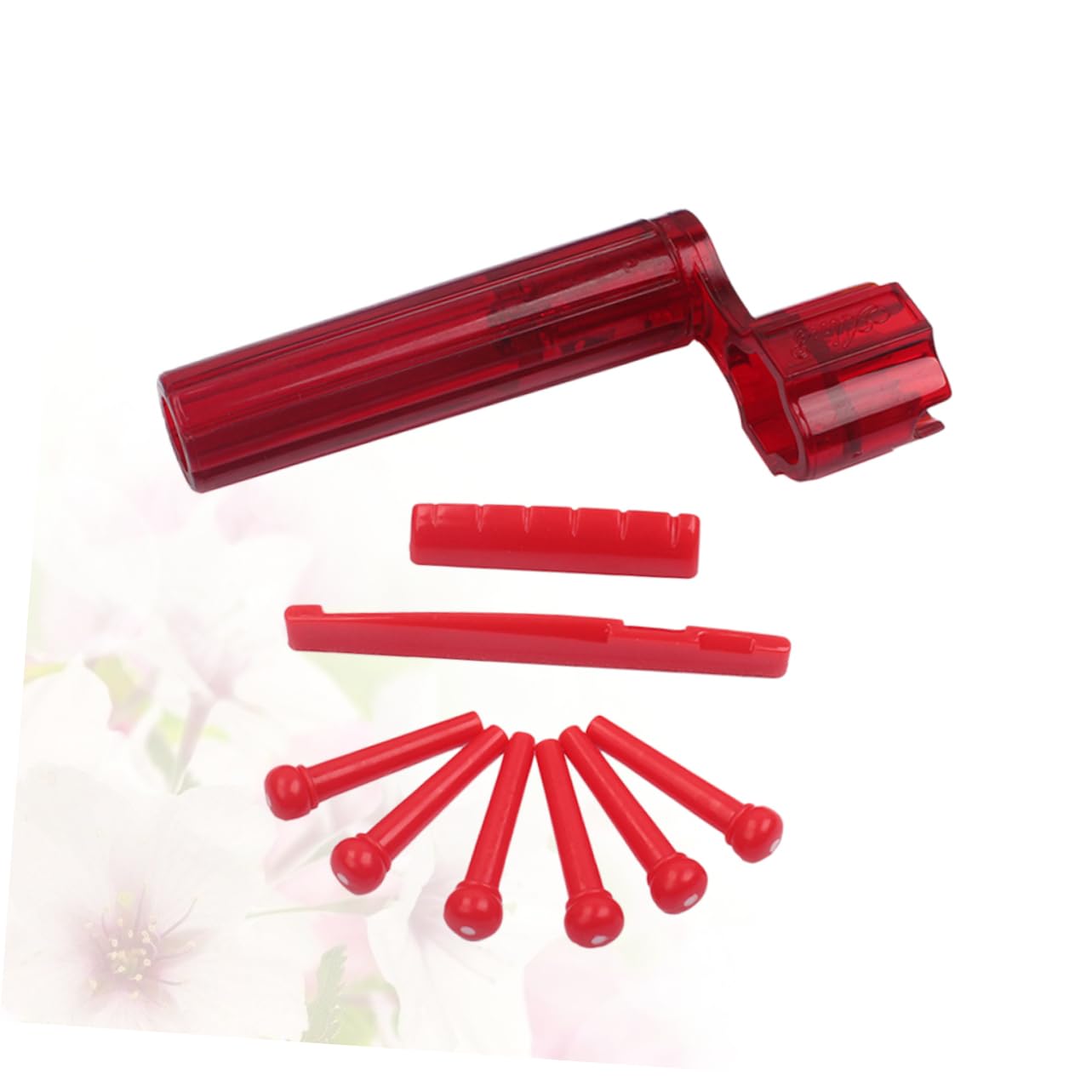 Generic 1g08 Red Acoustic Guitar Bridge Pins Set Guitar Saddle Nut Spring Winder Acoustic Pins