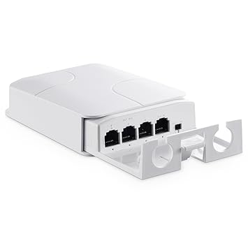 Outdoor 4 Port PoE Extender, 1 in 3 Out PoE+ Repeater, 10/100Mbps, IEEE 802.3 af/at 30W, Wall Mount Waterproof YuLinca POE Passthrough Switch