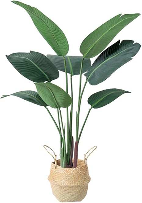 Amazon 人工観葉植物 熱帯の人工木の植物47インチ 偽の偽のヤシの植物 ガーデンホテルテラスの装飾のための偽の木 バナナリーフ 人工盆栽 人工 観葉植物 オンライン通販