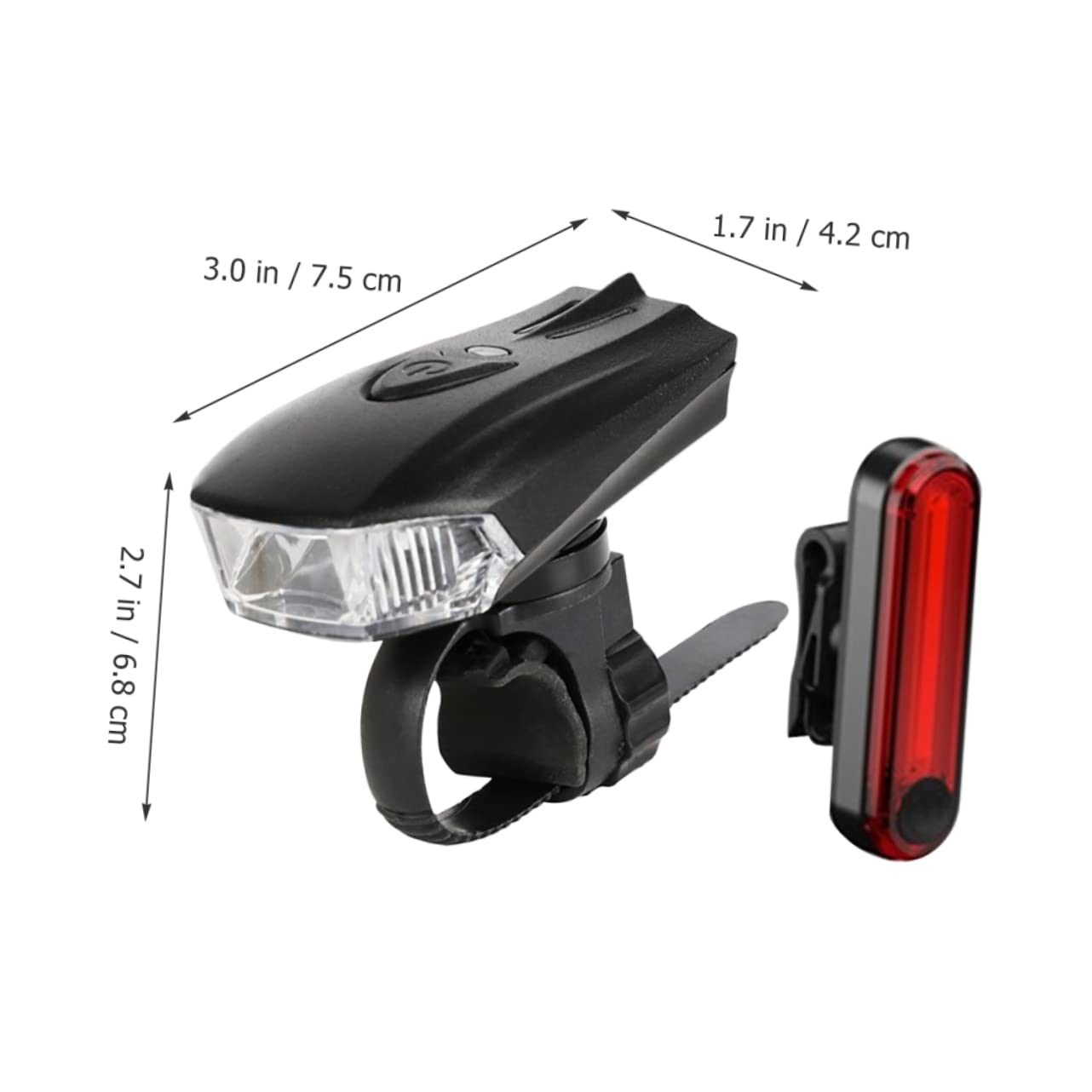 BESPORTBLE 1set USB Rechargeable Bike Light Front and Rear Cycling Lights Design for Night Riding Easy Installation Compact and Practical for Cyclists