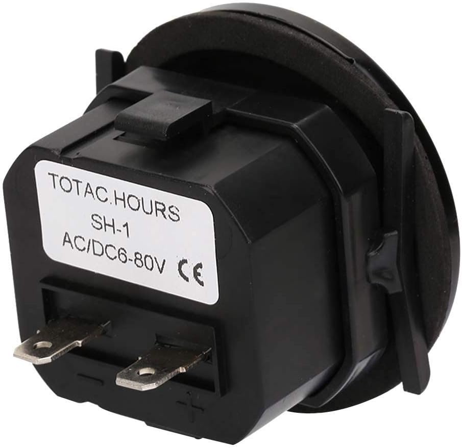 Quartz Hour Meter,6-80V AC/DC 99999.9 Hours Meter,for Engine Generator Time Counting,Generator Hour Meter for Standard Industrial Timing,Construction Machinery,Agricultural Machinery