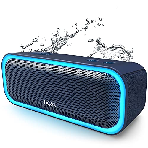 Bluetooth Speaker, DOSS SoundBox Pro Portable Wireless Bluetooth Speaker with 20W Stereo Sound, Active Extra Bass, IPX5 Waterproof, Wireless Stereo Pairing, Multi-Colors Lights, 20Hrs Playtime -Blue Bluetooth Speaker, DOSS SoundBox Pro Portable Wireless Bluetooth Speaker with 20W Stereo Sound, Active Extra Bass, IPX5 Waterproof, Wireless Stereo Pairing, Multi-Colors Lights, 20Hrs Playtime -Blue