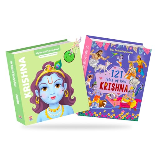 Image of Krishna Sound and 121 Story Book Combo for Kids ; India's First Mythology Mantras Sound Book to Teach Indian Culture, Values Devotional