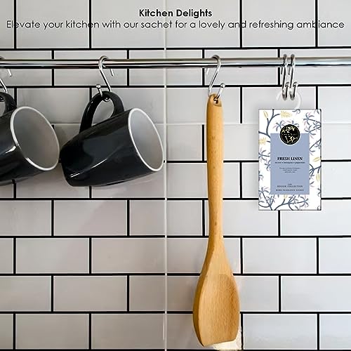 Image of Soul & Scents Fresh Linen Fragrance Sachet|Blend of Tea Tree, Lemongrass, and Peppermint|Versatile Air Freshener for Car, Wardrobe, Kitchen, and Travel Bag | Pack of 3-20gm Each