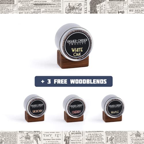 Higher Order Cocktail Smoker Kit -Usa Handcrafted |Smoker, Turbo Torch, Woodchip Blend| Old Fashioned Chimney Drink Smoker For Cocktails, Whiskey Smoker Kit Bourbon Smoker Kit Smoke Infuser (Cherry) #TOP3