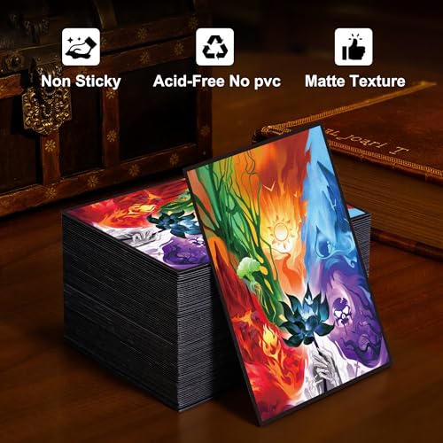 Image of Kabinka MTG Card Sleeves - 100 Standard Size Pack Clear Front & Matte Finish Back MTG Sleeves(Lotus Five Elements)