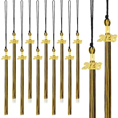 JULMELON 20Pcs Graduation Tassels for Cap with 2026 Gold Charm for Ceremony