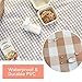 ESLA Cute Gingham Picnic Blanket, Waterproof Foldable, in Large 80x60in and Extra Large 80x80in, Portable Compact Beach Blanket, Oversized XL Outdoor Mat, Tan Gingham