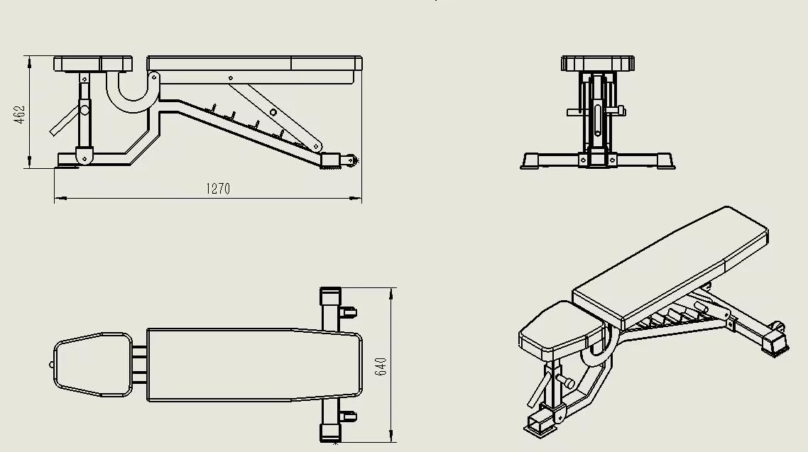 Banco Musculación Ajustable para Entrenamiento Completo - Banco Pesas Plegable con Respaldo Reclinable para Casa y Gimnasio - Banco de Fuerza con Ruedas y Alta Carga hasta 350KG