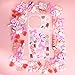 60 Pcs Pink Junk Case Charms, Slime Charms, Mixed Lollipops Candy Embellishments Resin Charms, Flat Back Charms for DIY Crafts Mobile Phone Case Nail Decoration & Ornament Scrapbooking (Pink)