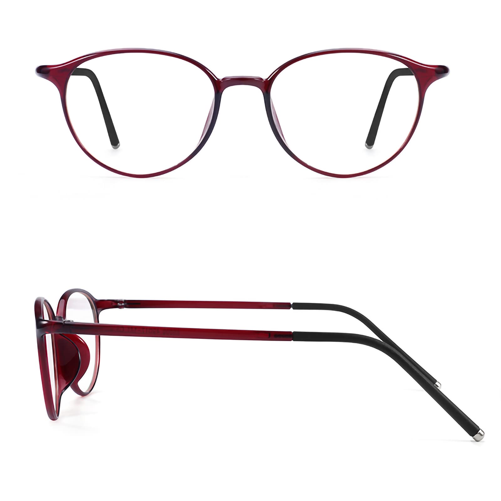 Lesebrille für Damen mit Blaulichtfilter, Vollformat, Computer-Lesebrille, leichtes Harz, Bequeme Gaming-Brille, Rot, +3,00 (Rot 1)