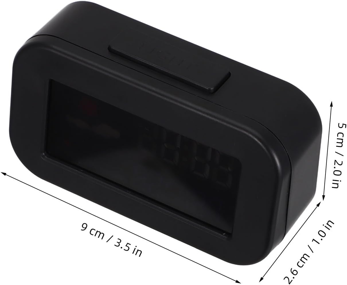 Digital Thermometer Black Alarm Clock Hygrometer for Bedroom Desk