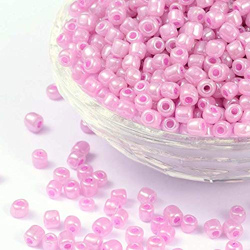 Lot De 20 Perles En Crochet D'art Et Perles Rocaille Assorties - Couleur Mauve Fané, Fabriqué En France